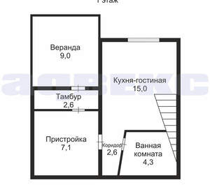 Дом 91м&sup2;, 3-этажный, на длительный срок, 