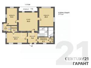 Дом 317м², 2-этажный, участок 12 сот.  