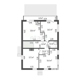 Дом 254м², 2-этажный, участок 8 сот.  