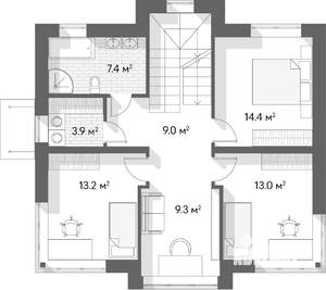 Коттедж 173м², 2-этажный, участок 16 сот.  