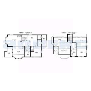 Коттедж 165м², 2-этажный, участок 18 сот.  