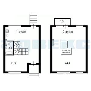 Таунхаус 90м², 2-этажный, участок 2 сот.  