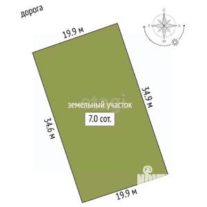 Дом 70м², 1-этажный, участок 7 сот.  