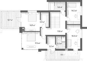 Коттедж 267м&sup2;, 2-этажный, участок 14 сот.  