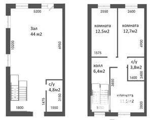 Дом 137м&sup2;, 3-этажный, участок 2 сот.  