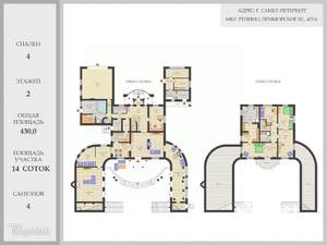 Дом 390м², 2-этажный, участок 14 сот.  