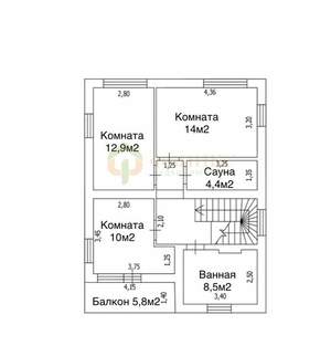 Дом 145м², 2-этажный, участок 15 сот.  