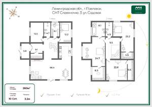 Дача 260м², 2-этажный, участок 10 сот.  
