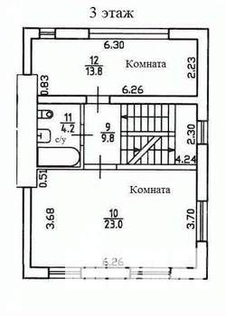 Таунхаус 152м², 3-этажный, участок 1 сот.  