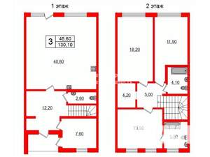 Таунхаус 130м², 2-этажный, участок 1 сот.  