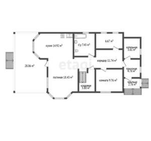 Дом 176м², 2-этажный, участок 6 сот.  