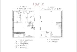 Дом 126м², 2-этажный, участок 5 сот.  