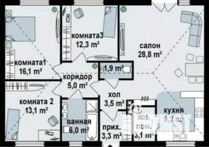Дом 110м², 1-этажный, участок 8 сот.  