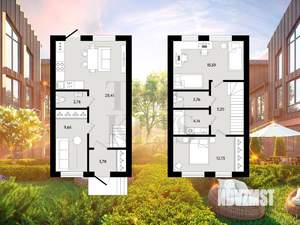 Таунхаус 92м², 2-этажный, участок 2 сот.  