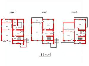Дом 470м², 3-этажный, участок 8 сот.  