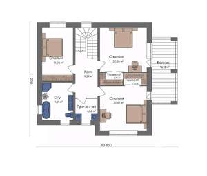 Коттедж 278м², 2-этажный, участок 14 сот.  