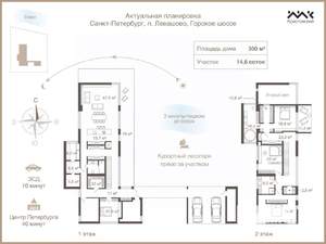 Дом 300м², 2-этажный, участок 15 сот.  
