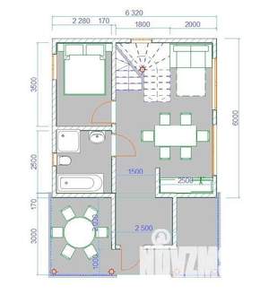 Дача 60м², 2-этажный, участок 1 сот.  