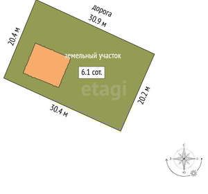 Дом 120м&sup2;, 2-этажный, участок 6 сот.  
