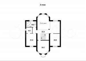 Коттедж 302м², 2-этажный, участок 12 сот.  