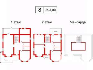 Дом 393м², 3-этажный, участок 20 сот.  