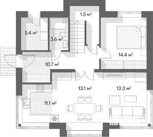 Коттедж 173м², 2-этажный, участок 16 сот.  