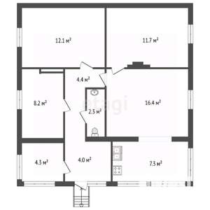 Дом 70м&sup2;, 1-этажный, участок 8 сот.  