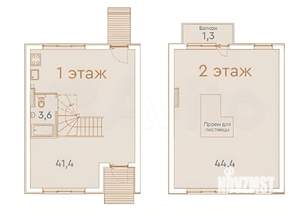 Таунхаус 91м², 2-этажный, участок 2 сот.  
