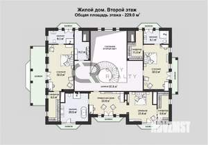 Коттедж 540м², 2-этажный, участок 32 сот.  