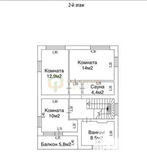 Дом 145м², 2-этажный, участок 15 сот.  