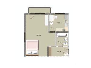 1-к квартира, на длительный срок, 30м2, 5/5 этаж