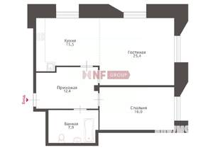 1-к квартира, на длительный срок, 77м2, 2/8 этаж