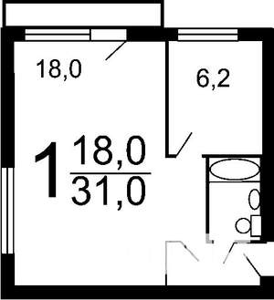 1-к квартира, на длительный срок, 33м2, 3/5 этаж