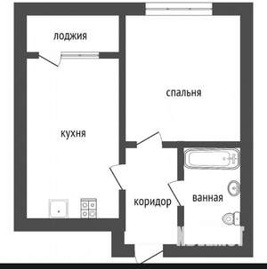 1-к квартира, на длительный срок, 32м2, 12/26 этаж