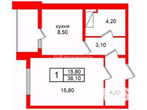 1-к квартира, на длительный срок, 36м2, 18/23 этаж
