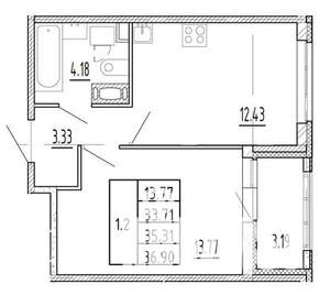 1-к квартира, на длительный срок, 35м2, 2/11 этаж