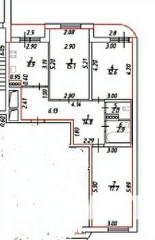 3-к квартира, на длительный срок, 74м2, 4/26 этаж