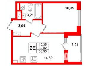 1-к квартира, на длительный срок, 33м2, 3/15 этаж