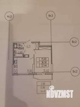 1-к квартира, на длительный срок, 37м2, 8/19 этаж