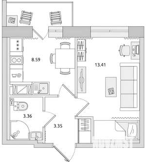 1-к квартира, на длительный срок, 28м2, 9/15 этаж