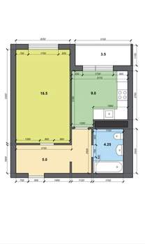 1-к квартира, на длительный срок, 38м2, 9/18 этаж