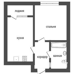 1-к квартира, на длительный срок, 34м2, 22/26 этаж