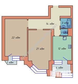 2-к квартира, на длительный срок, 76м2, 8/24 этаж