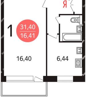 1-к квартира, на длительный срок, 31м2, 1/5 этаж