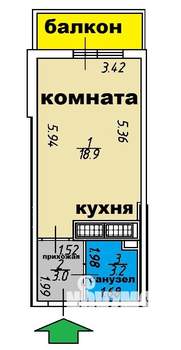 Студия квартира, на длительный срок, 25м2, 15/22 этаж