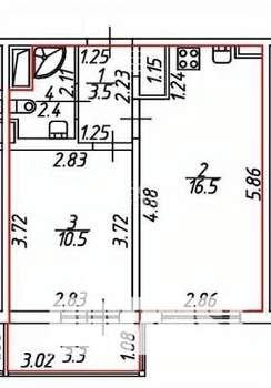 1-к квартира, на длительный срок, 33м2, 11/13 этаж