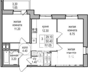 3-к квартира, на длительный срок, 51м2, 13/26 этаж