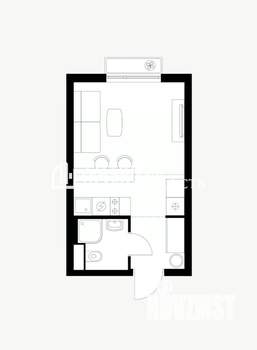 Студия квартира, на длительный срок, 22м2, 6/14 этаж