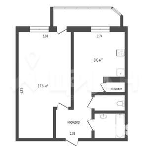 1-к квартира, на длительный срок, 34м2, 2/9 этаж