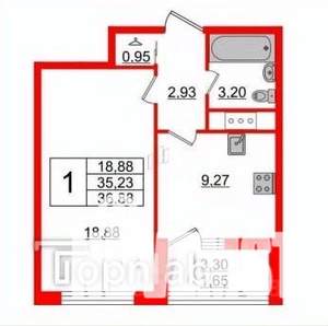 1-к квартира, на длительный срок, 37м2, 4/6 этаж